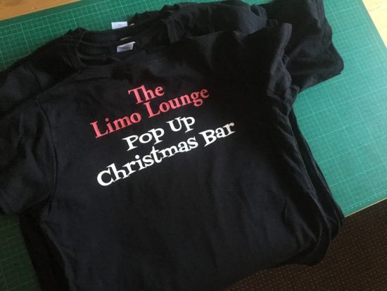 Limo Lounge xmas t-shirt rear group